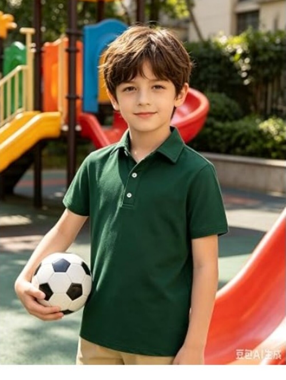 Boys Performance Polo Dry Fit Short Sleeve School Uniform Green